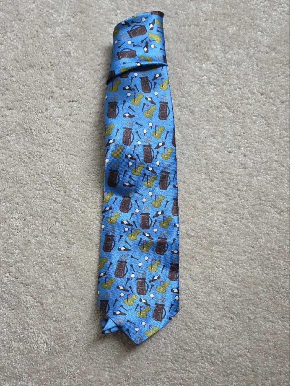 Blue Novelty Golf Pattern Tie